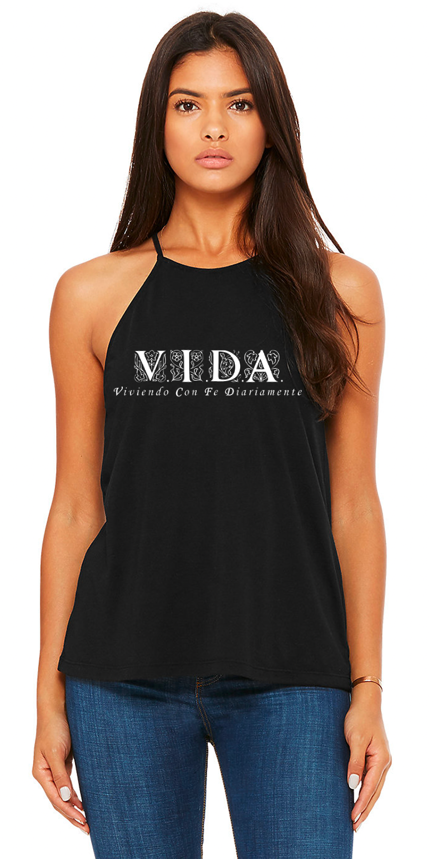 VIDA Ladies Ornament High Neck Tank